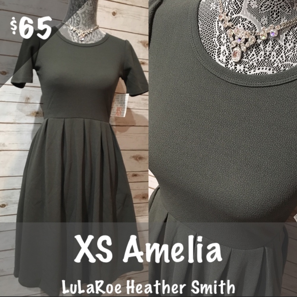 LuLaRoe XS dark gray Amelia dress, NWT